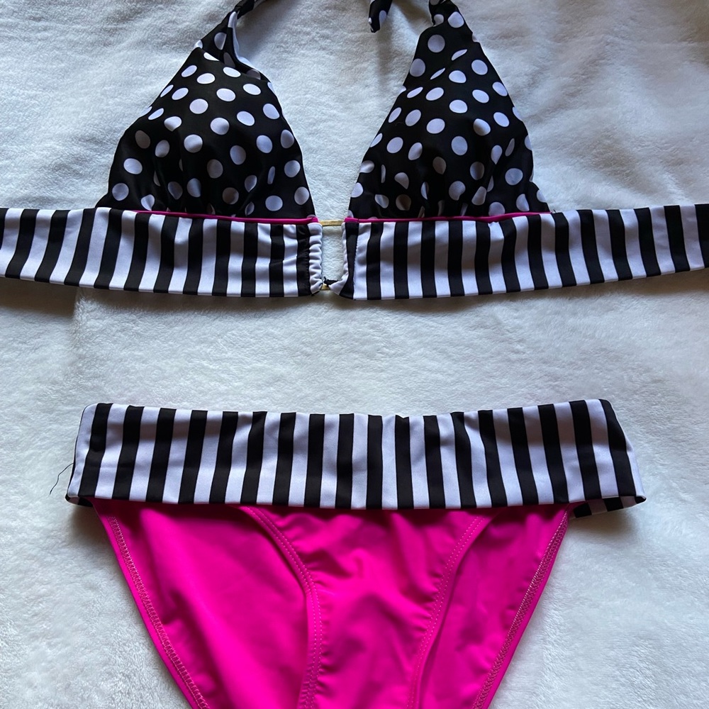 New Pink & Black Bikini